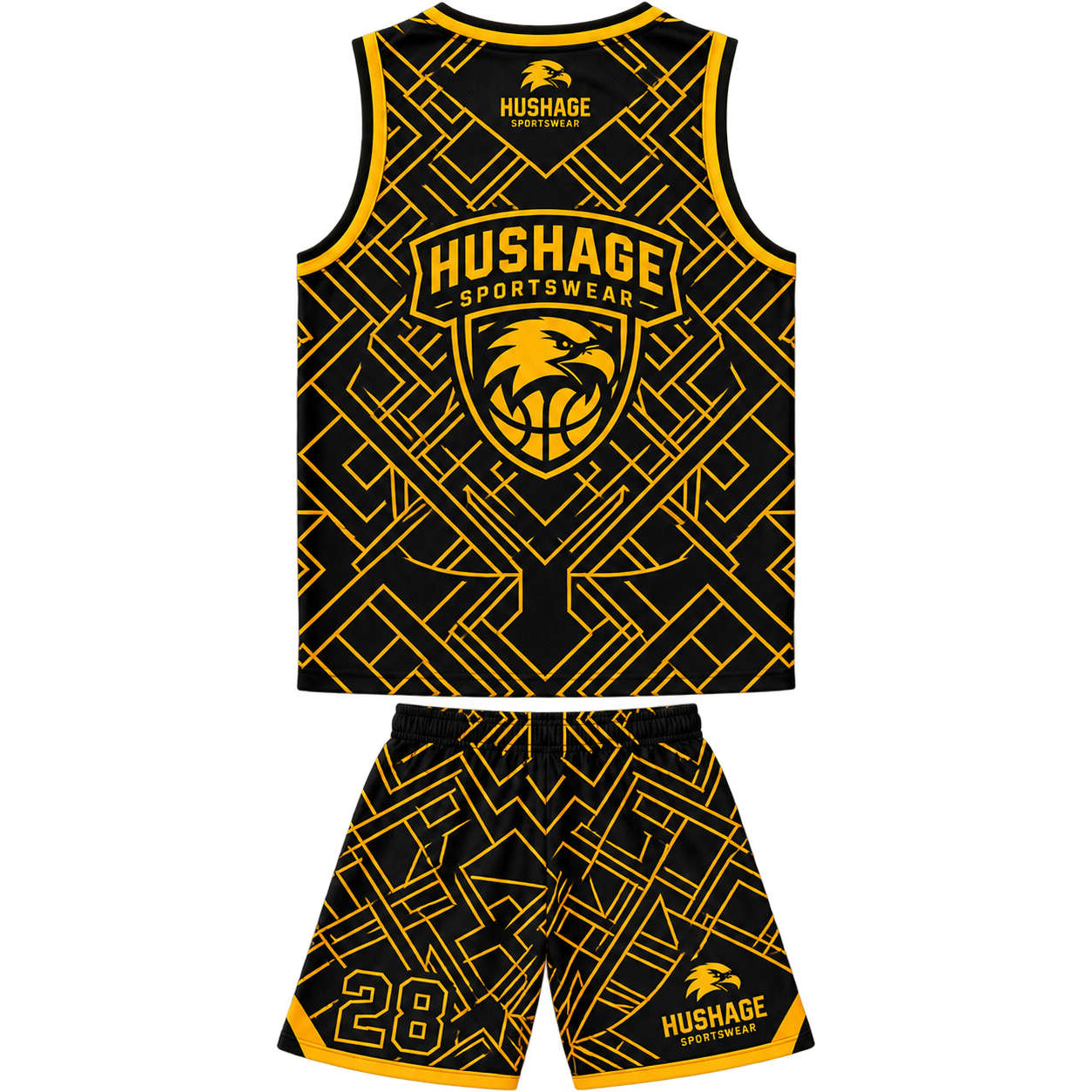 Custom Black & Gold Sublimated Basketball Uniform Set | Pro Team Jersey & Shorts - Image 2