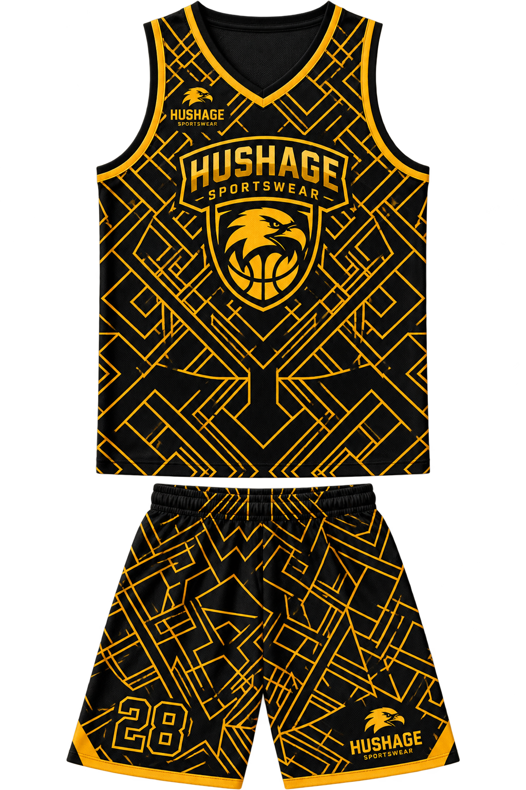 Custom Black & Gold Sublimated Basketball Uniform Set | Pro Team Jersey & Shorts - Image 4